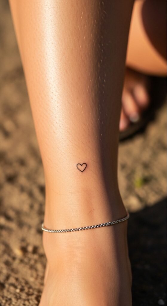 Tiny Heart Ankle Tattoo
