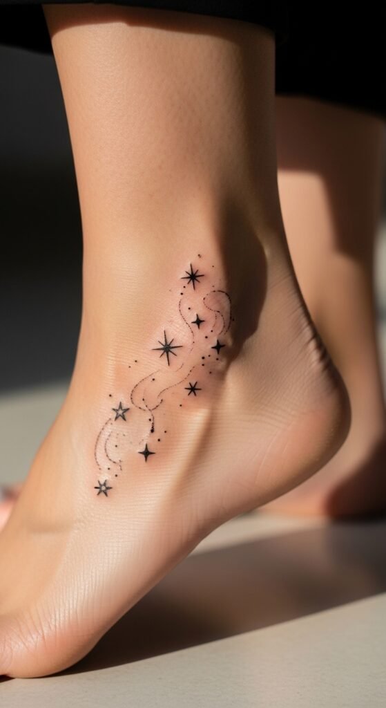 Star Cluster Ankle Tattoo