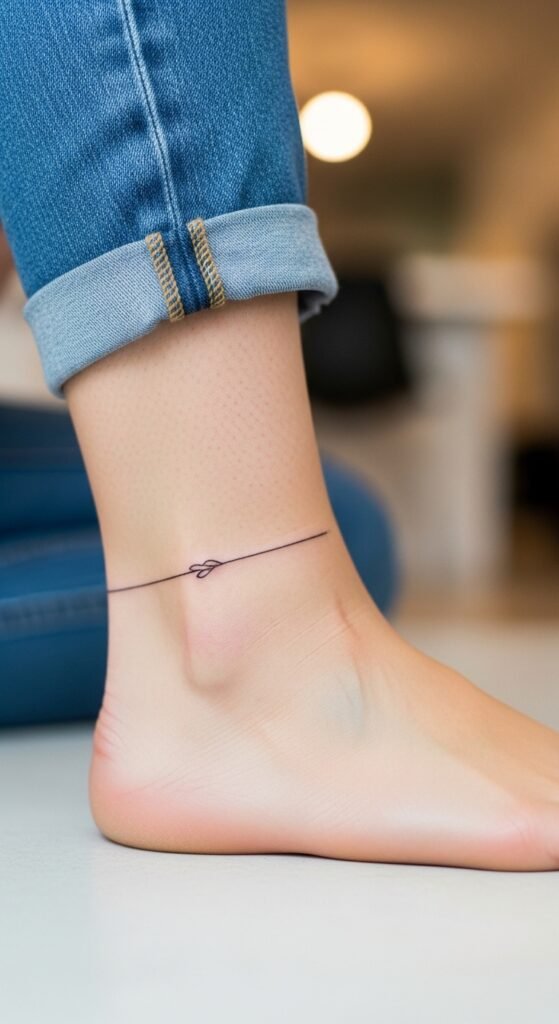 Simple Line Ankle Tattoo