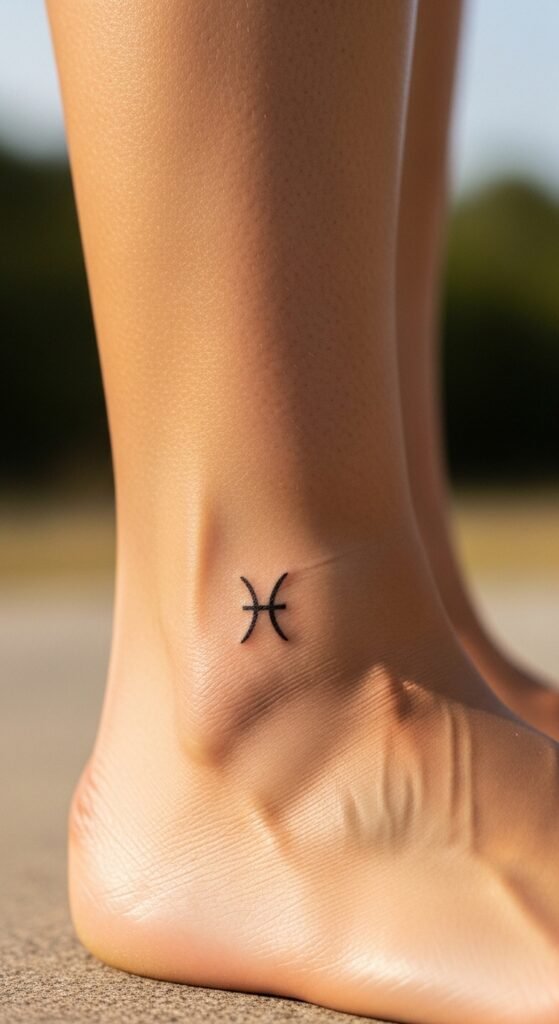 Zodiac Symbol Ankle Tattoo