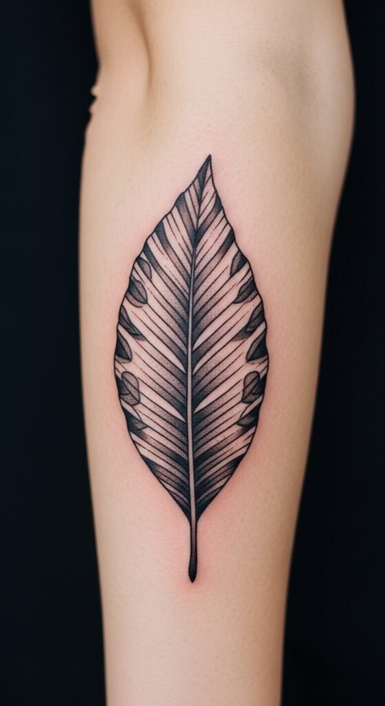 Simple Leaf Tattoo