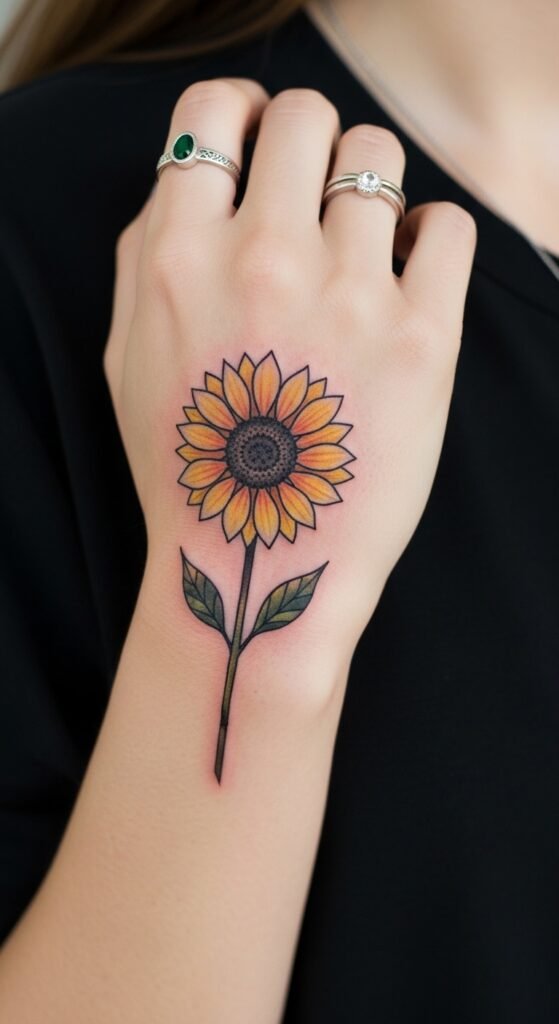 Tiny Sunflower Tattoo