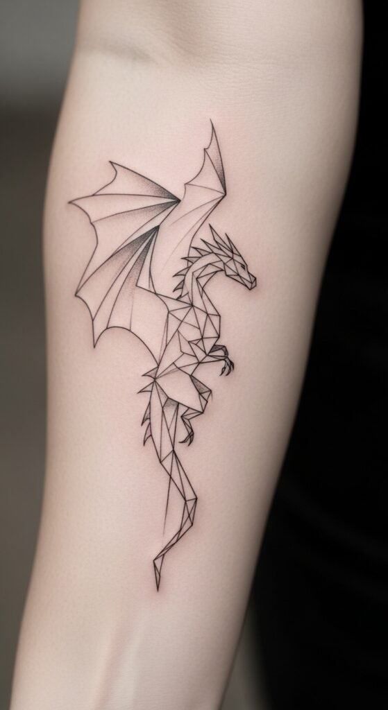 Minimalist Dragon Tattoo