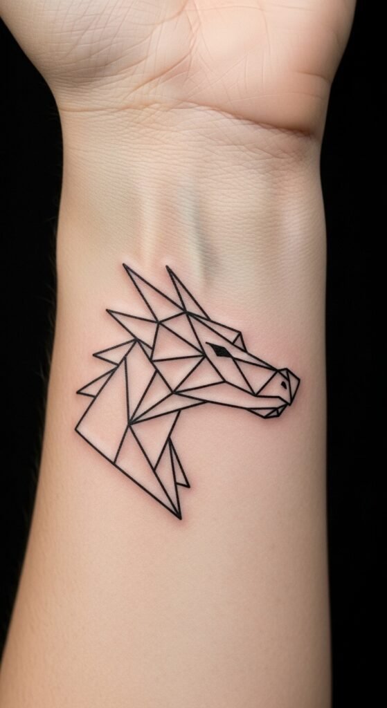Geometric Dragon Head