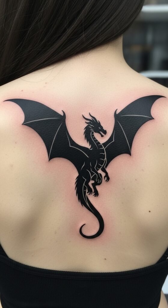 Minimalist Dragon Silhouette