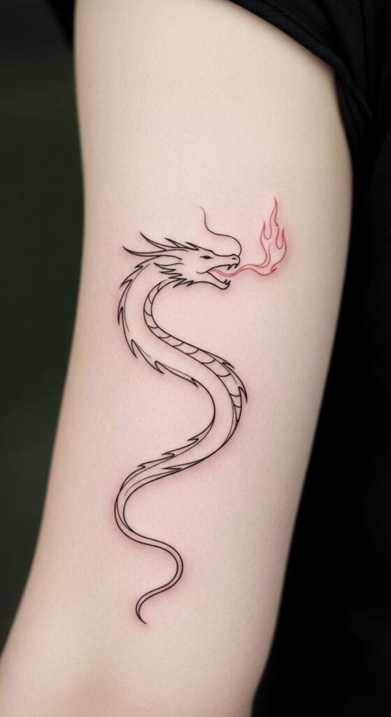 Dragon with Flames