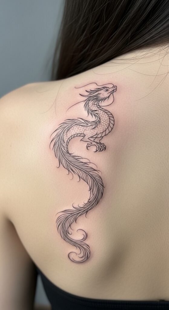 Minimalist Dragon Feather