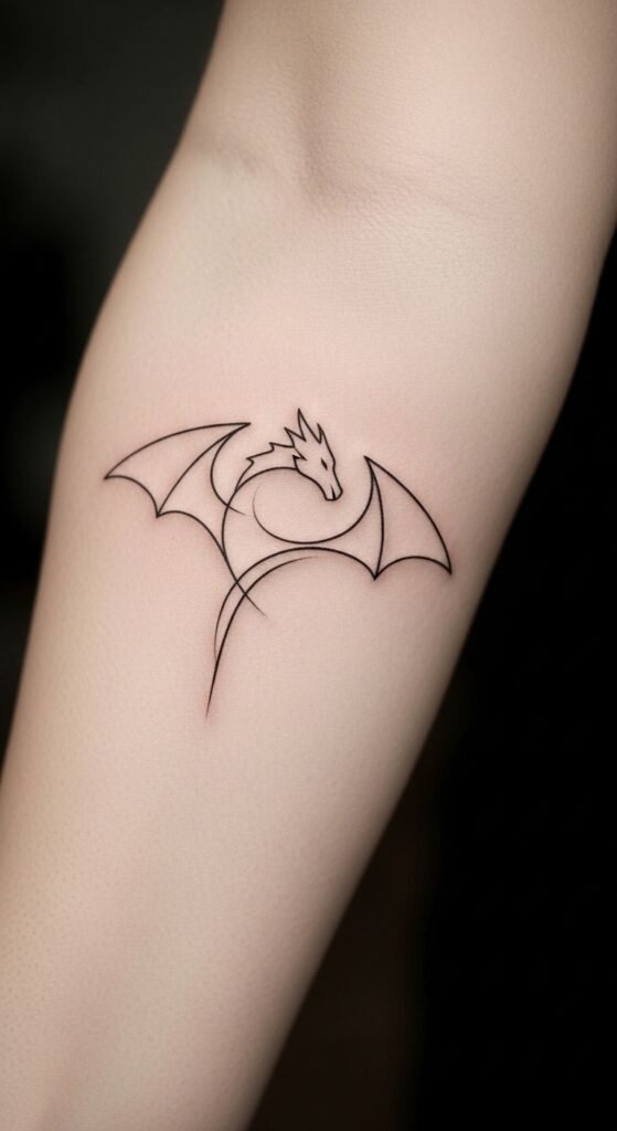 Dragon Symbol with Minimalist Lines
