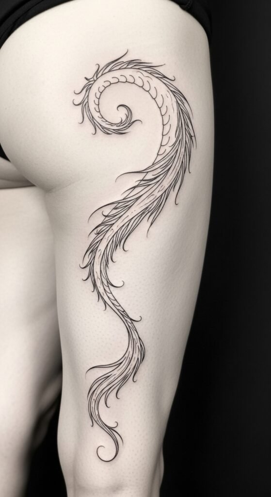 Dragon Tail with Swirls