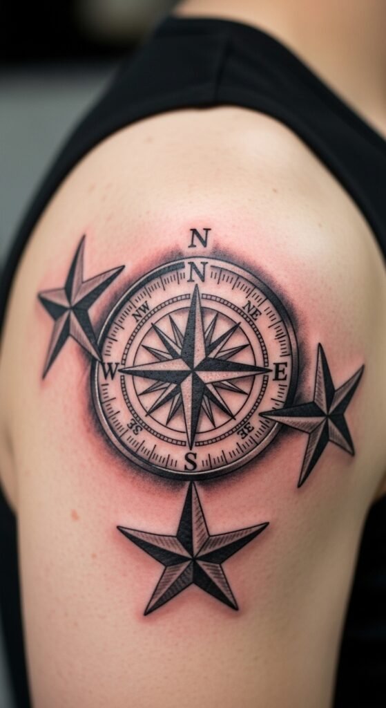 Compass and Nautical Stars