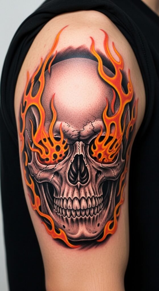 Skull with Flames