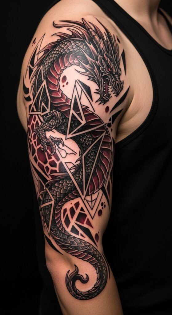 Dragon with Geometric Shapes