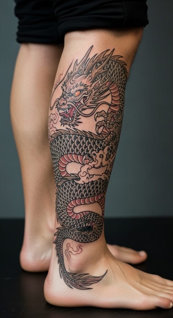 Dragon Wrapped Around the Leg
