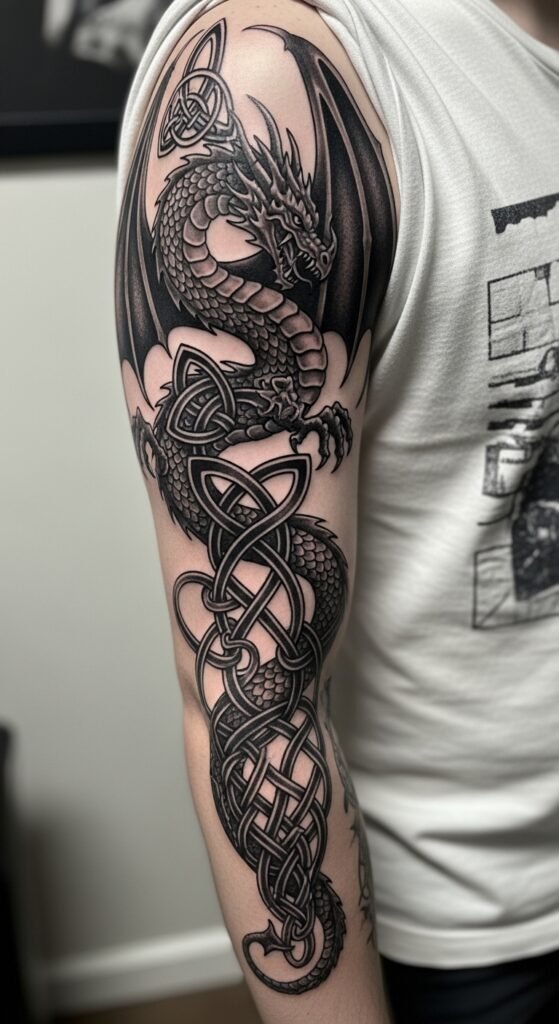 Dragon in Celtic Knots