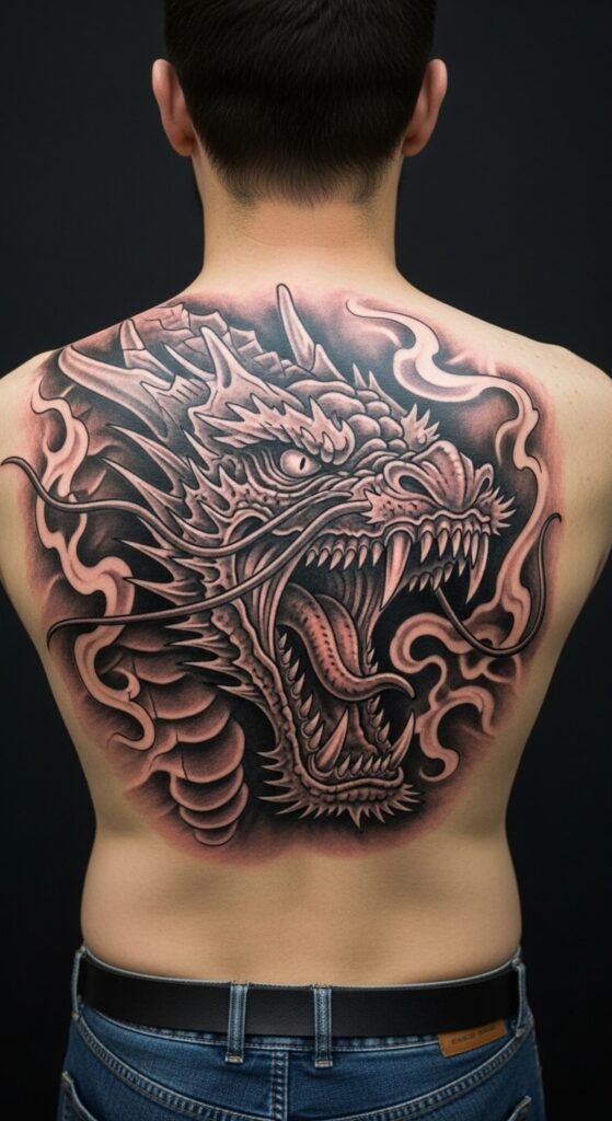 Dragon Head on the Back