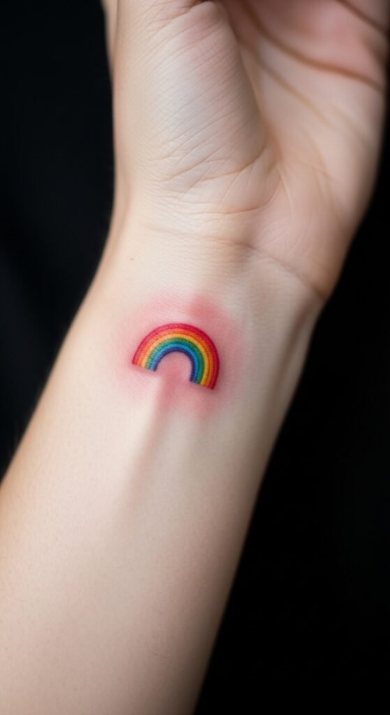 Tiny Rainbow Tattoo