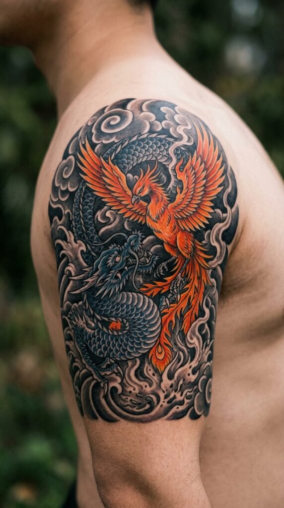 Dragon with Phoenix