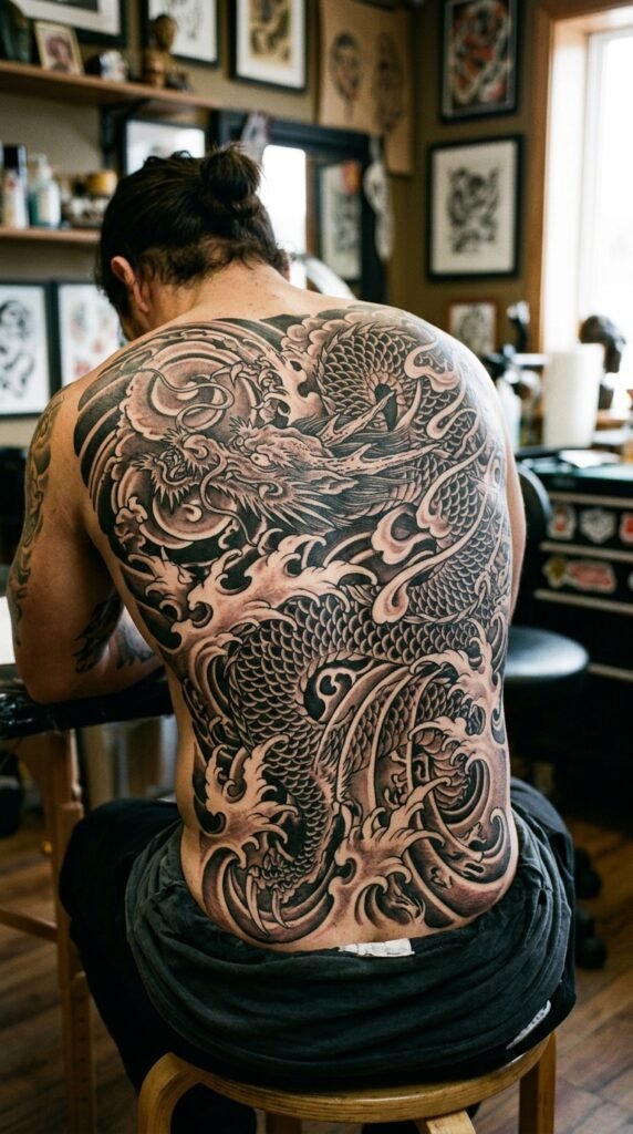 Dragon with Waves and Wind