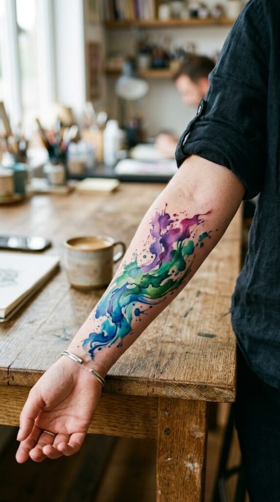 Abstract Watercolor Tattoos