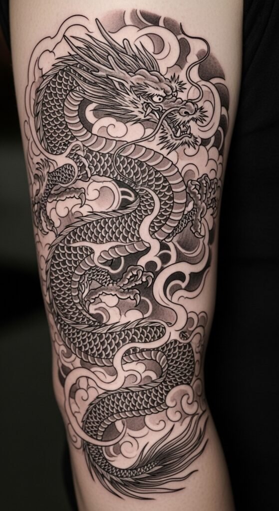 Japanese Dragon with Clouds