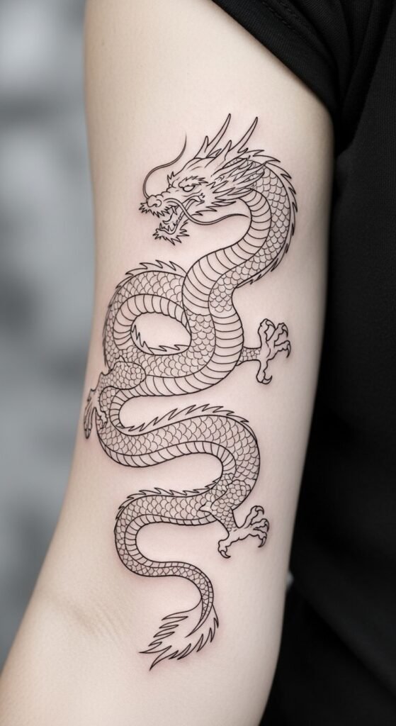 Minimalistic Japanese Dragon