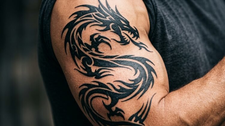 27 Fierce Tribal Dragon Tattoo Designs That Look Bold